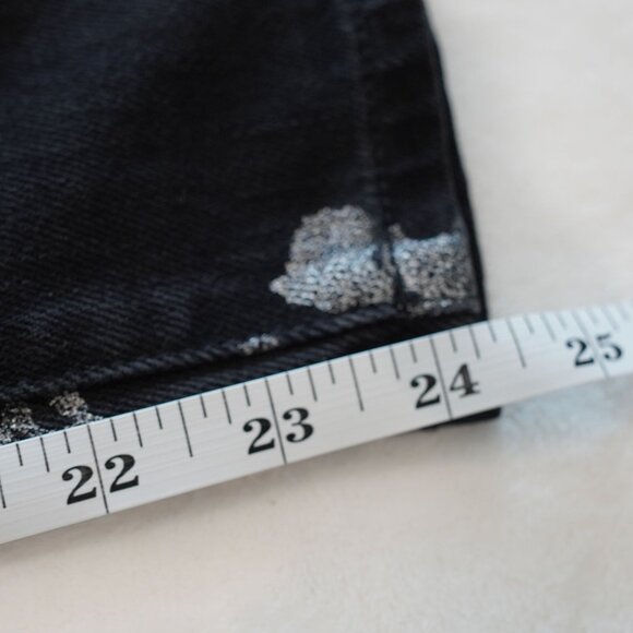 Michael‎ Kors Izzy Cropped Skinny Jeans Black Floral Print Size 6 - Picture 5 of 11